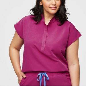 raspberry sorbet rafaela scrub top